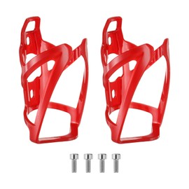 sourcing map 2pcs Bike Water Bottle Holder 5.2" PC Universal Bicycle Bottle Cages Ultralight Cycling Hydration Brackets with Screws for MTB Mountain Road Gravel, Red