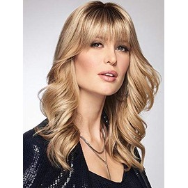Chameleon Hair Topper Color R56/60 SILVER MIST - Raquel Welch Wigs Women's Synthetic Monofilament Base Clip In Bang Hairpiece Fringe Bundle with Wig Comb, MaxWigs Hairloss Booklet