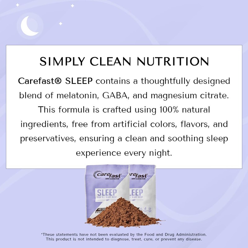 CAREFAST Sleep - Hot Chocolate Drink Mix - Natural Sleep