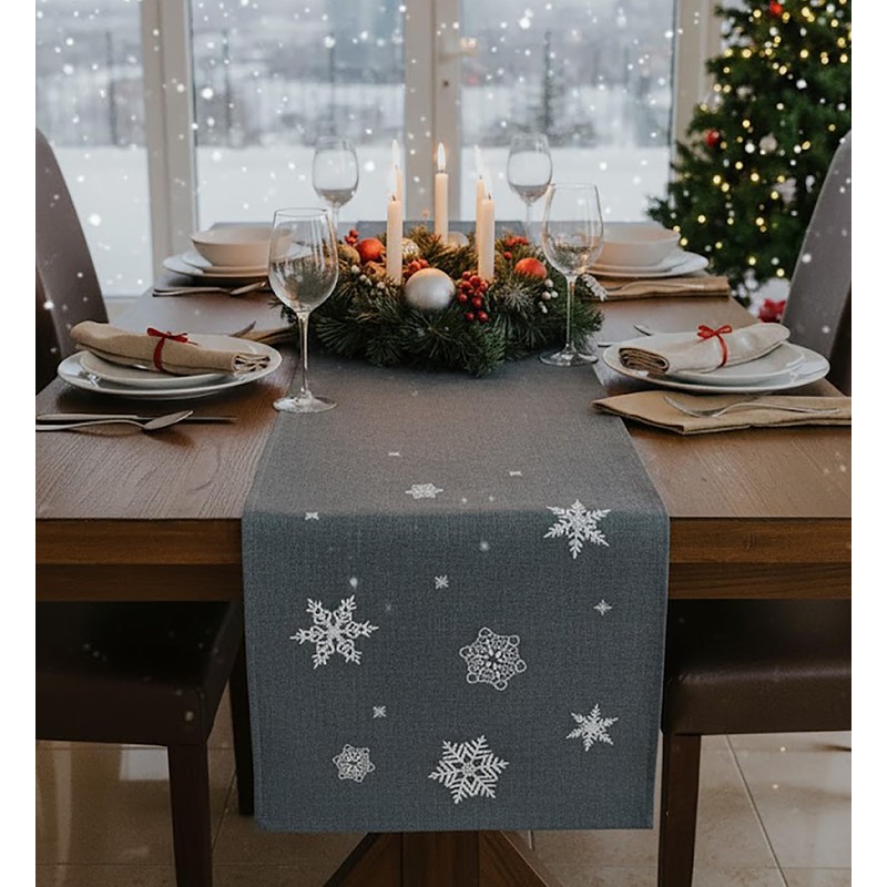 KAMACA Table Runner 40 x 150 cm with Filigree Embroidery