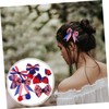 Healeved 8pcs Patriotic Bow Snap Hair Clips Red White Blue