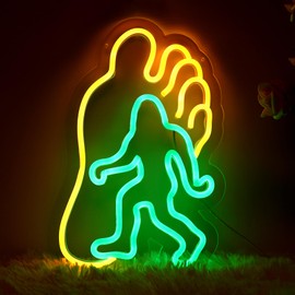 Neon Sign, Bigfoot Neon Signs Lights for Wall Decor Bedroom Man Cave Garage Decor, Bigfoot Easter Birthday Party Gifts for Man Friends, Dimmable Neon Light 13.7 * 8.7in