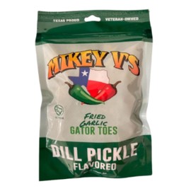 Mikey V's Dill Pickle "Gator Toes", Deep Fried Garlic Snacks, 3.9oz.