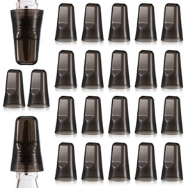 Chengu 24 Pieces Liquor Bottle Covers Pour Spout Covers Bar Toppers for Bottles Universal Pour Dispenser Dust Translucent Silicone Rubber Spout Caps for Bar Home Kitchen Tools Supplies (Black)