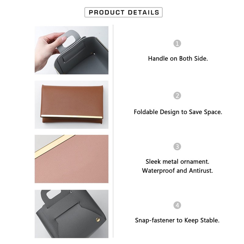 Decorative Faux Leather Basket,Small Catchall Basket for Entryway Bedside Dresser