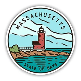 Squiddy Massachusetts - Vinyl Sticker Decal for Phone, Laptop, Water Bottle (3" Wide)