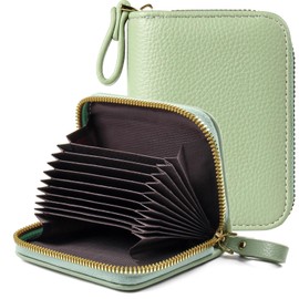 EcoVision Credit Card Holder RFID Card Case Wallet, Small Accordion Zipper Card Case Holder, Card Organizer Case for Women Men