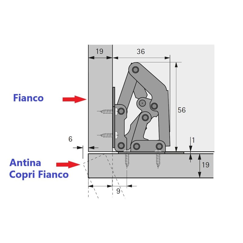 Hinges for Doors without Recessed Hole. Automatic Snap in Opening