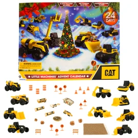 CAT Construction Toys, Little Machines Advent Calendar - Kids Toys for Ages 3 and Up - 24 Piece Set with 10 Little Machines Vehicles & Magic Insta-Dirt!