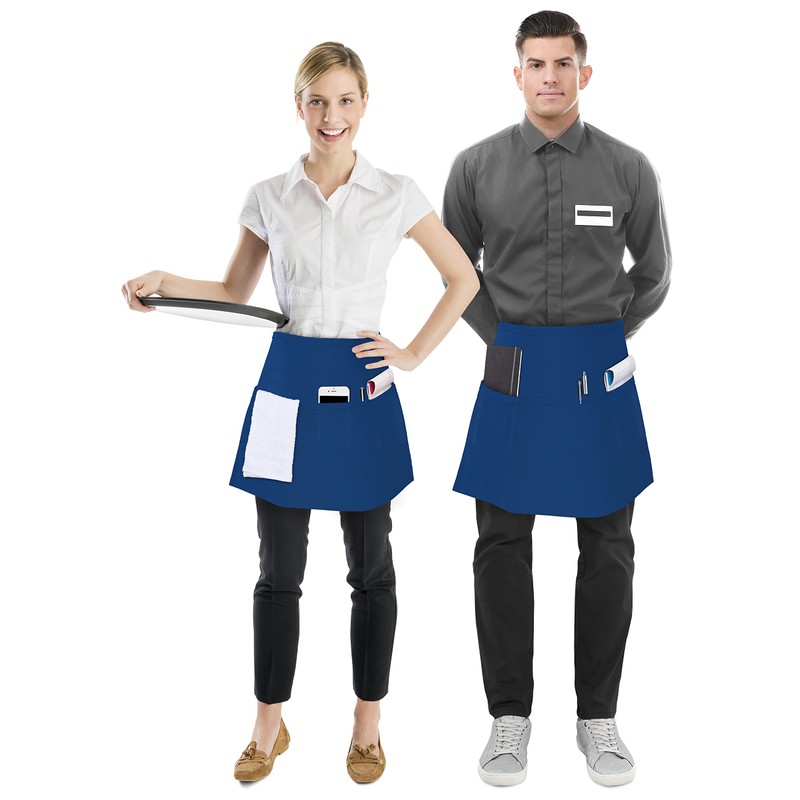 Utopia Wear 4 Pack Server Apron with 3 Pockets, Waist