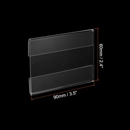 sourcing map Wall Mount Acrylic Sign Holder, 3.5 x 2.4 Inch Clear Plastic Wall Sign Holders Horizontal Acrylic Frames for Offices, Stores, Restaurants, Pack of 10