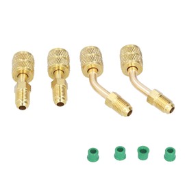 4Pcs 1/4SAE to 5/16SAE Conversion Head Refrigerant Charging Adapter for R410 Reducer Fluoride Tools