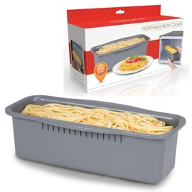 Perfect Life Ideas Microwave Pasta Cooker with Strainer Lid - No-Mess Microwave Noodle Cooker with Lid and Measuring Tool for Al-Dente Pasta, Cooks up to 4 Servings