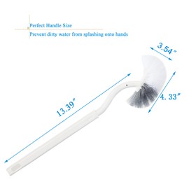 Ryhiac 2 Pack Curved Toilet Bowl Brush Without Holder for Bathroom, Compact Toilet Brush Durable Under The Rim Household Deep Cleaning Brushes (White Toilet Brush Without Holder)