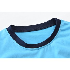 EULLA Baby Boys Goal Getter Pyjamas Football Toddler Pjs Set Short Sleeves Soccer Summer Clothes Blue 2 Pieces Outfit 1-2 Years