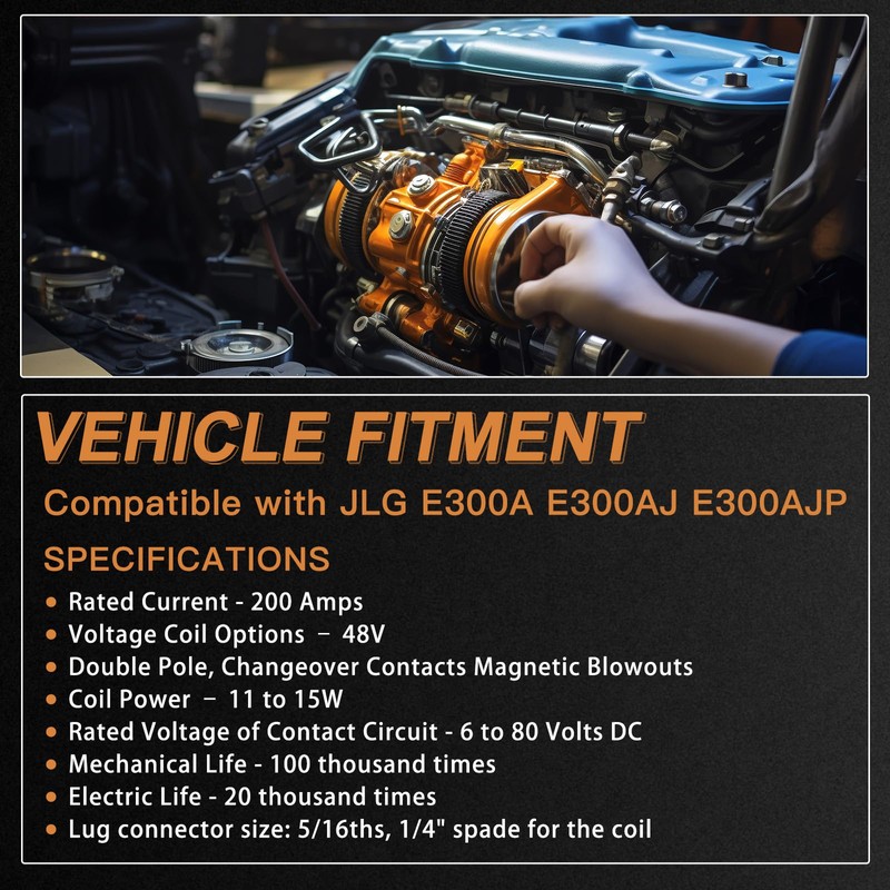 Seaforie 7022002 48V Reversing Contactor Solenoid DC182 Compatible with JLG