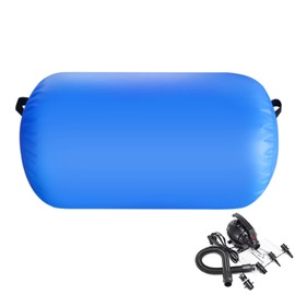 TOSPORT Air Roller Gymnastics Mat 60 75 cm Inflatable Air Barrel Gymnastics Blue Tumbling Mat With Pump for Hand Spring Rear Training/Home Use/Fitness/Yoga