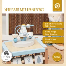 Bieco Motor Skills Bow Rocket Motor Skills Toy from 1 Year Old Cute Maze Game in Rocket Design Motor Skills Toy Baby in Fresh Colours Wooden Toy Baby Educational Toy Made of Wood