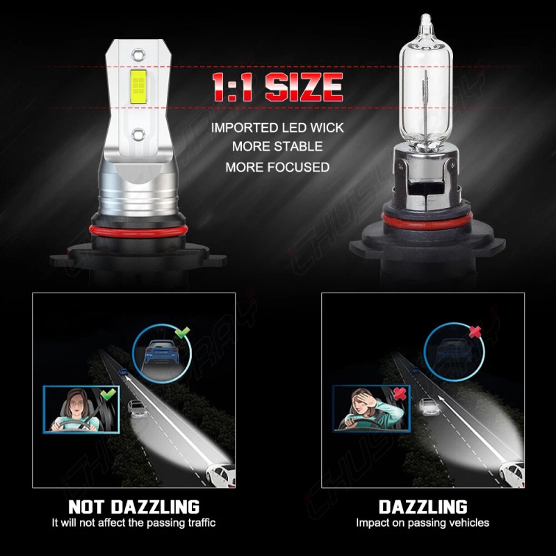 CHUSYYRAY 9005 9006 LED Headlights High Low Beam Bulbs 100W