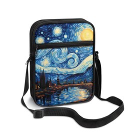 Noteligou Mini Pastel Blue Galaxy Crossbody Bags Cute Small Shoulder Messenger Bag for Men Enough Capacity Tops Shoulder Satchel Bag for Women Storage Cosmetics