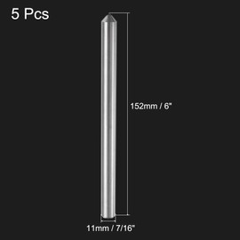 uxcell 5pcs Diamond Dressers, 11mm x 152mm (7/16" x 6") Single Tapered Point Grinding Wheel Round Pen Welded Diamond Dressing Tools, Silver Tone