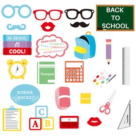 Back to School Photo Booth Props, Welcome Back to School Photo Background Posing Props, First Day of School Party Decoration