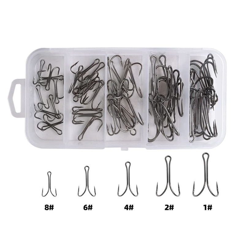 50 x Black Carbon Steel Double Saltwater Double Hooks
