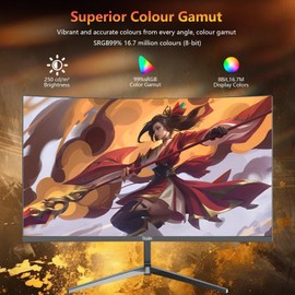 DJiEX 24 Inch Curved Gaming Computer Monitor 180hz FHD1080P Frameless Eye Care DisplayPort HDMI 250cd/m² Brightness 99% sRGB AMD FreeSync Flicker-Free Blue Light Filter Wall Mountable （75 * 75mm）