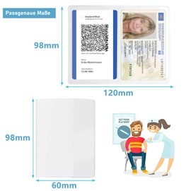 TUXUNQING Vaccination Card Cover (54 x 85 mm) - Digital Vaccination Certificate in Card Format - Space for ID Card - Protective Cover for New Vaccination Certificate (6X)