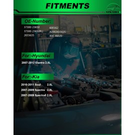 SZKAIDAG Alternator For:-Kia Soul 2010 2011, Spectra Spectra5 2007-2009, For:-Hyundai Elantra 2007-2012, 2.0L 12V 90A 4-Groove Pulley, Replacement OE# 37300-23650, 400-46031, 11311N (ALL-NEW)