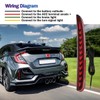 VGETTING Red Lens LED Reflector Lights For Honda Civic Hatchback,