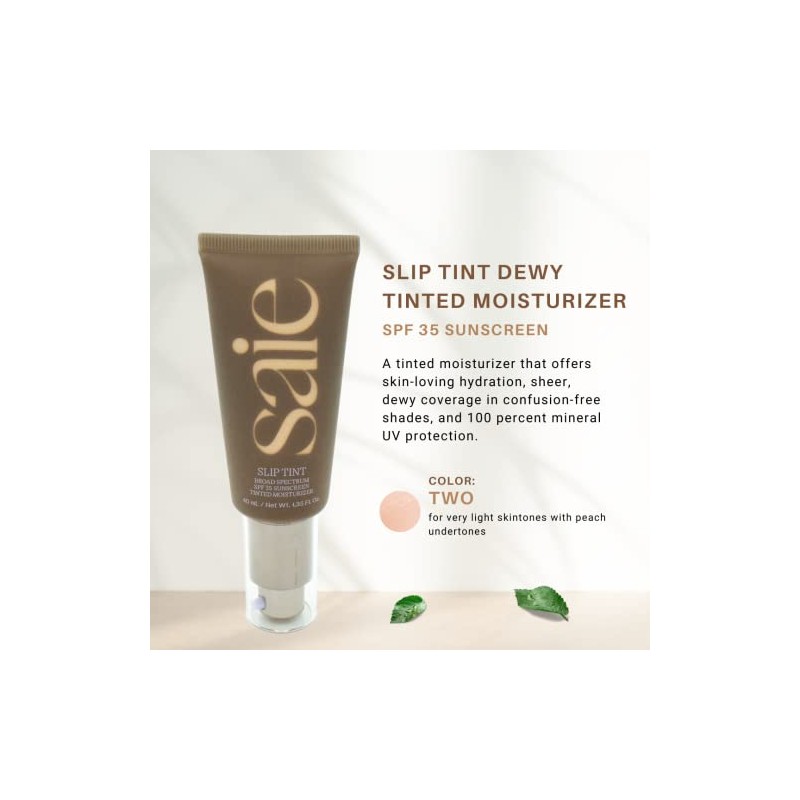Saie Slip Tint Broad Spectrum SPF 35 Sunscreen Tinted Moisturizer