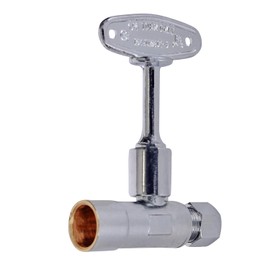 Midline Valve 92212QS-OM Water Supply Stop Valve with Quarter Turn Control Key; No Lead; One Piece; Straight Shut-off for Toilet, Sink, Dishwasher