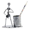 Metal Art Pen Pencil Holder Iron Saxophone Man Music Figure
