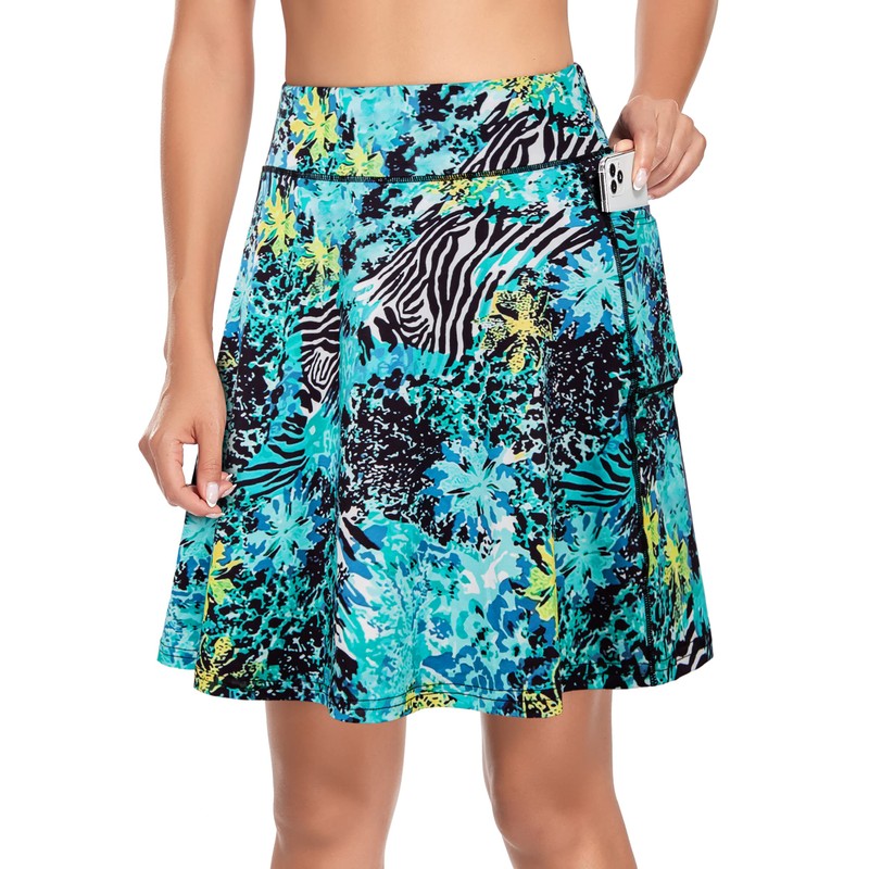KORALHY Womens Knee Length Skorts Skirts Tennis Athletic Golf Casual
