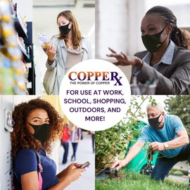 CoppeRx Reusable Copper Woven Camo Cloth Face Mask for Easy Breathing, Comfortable, Cooling Effect, Blocks UV