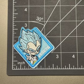 Dragon Ball Z Vegeta SSJ Blue Embroidered Iron On Patch 2.75x2.75 Inch