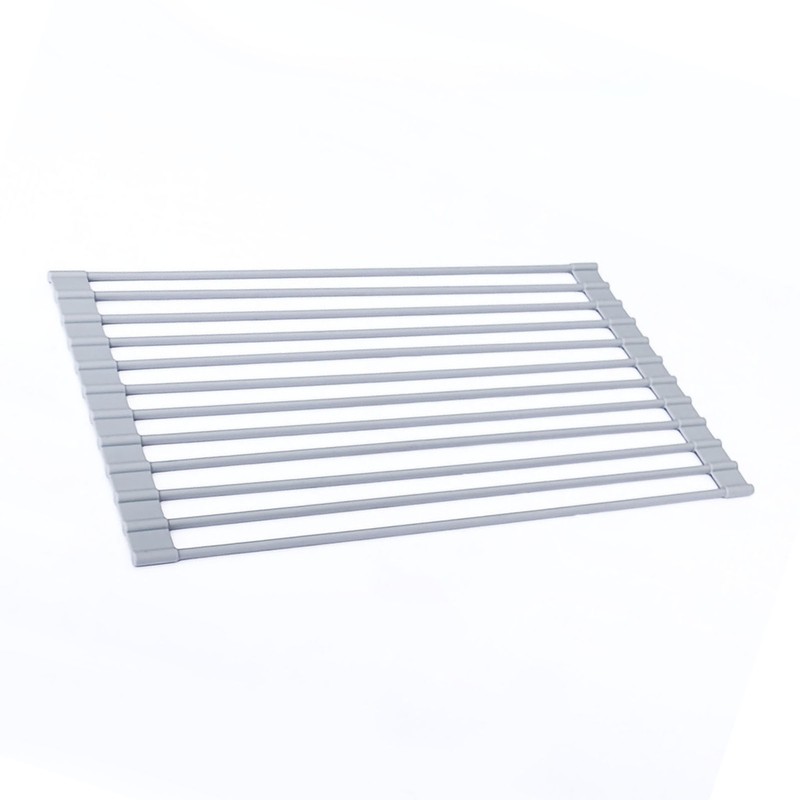 Over Sink Dish Rack Foldable Design Rustproof Nonslip Strong Metal