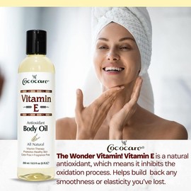 Cococare Natural Vitamin E Antioxidant Body Oil - Vitamin Therapy for All Skin Types - 8.5 fl oz