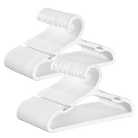 SONGMICS Baby Hangers 100 Pack, Plastic Kids Hangers for Closet, 11 x 6.1 Inches, for Children Aged 0-6 Years, Space-Saving, Non-Slip, Cloud White UCRP180W01
