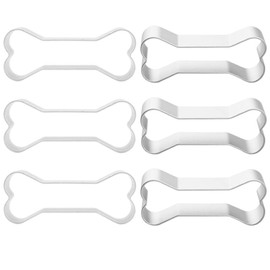 FAZHBARY 6 Counts Bone Cookie Cutter Small Dog Bone Cookie Cutters Metal Dog Bone Shaped Cookie Candy Food Mold Cutters for Treats Baking Crafts