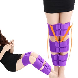 JANMISI O/X Leg Type Correction Belt, Adjustable Legs Posture Correction Belt 3 in 1 Pack, Knee Belt Correction for Adults (XLarge, Purple)
