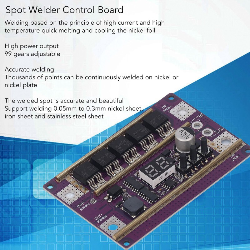 Spot Welder Board Digital Display 99 Gears Adjustable High Power