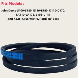 GX20006 Lawn Mower 1/2" x 89" Replaces UC30568 John Deere 48 inch Drive Belt for D110, D120, D125, D130, D140, D155, D160, D170, L110, L111, L118, L120, L130, E170 ﻿