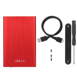 2.5-Inch SATA USB 3.0 Laptop 7-9.5MM Hard Drive SSD Enclosure External Laptop Disk Case(Red)