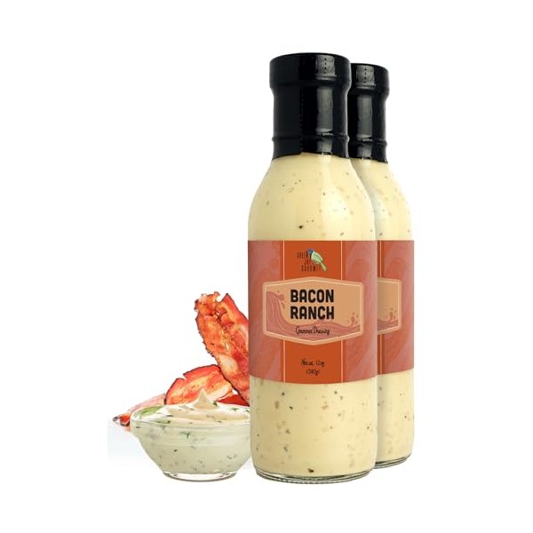 Green Jay Gourmet Bacon Ranch Salad Dressing – Savory, Smoky