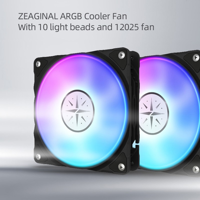 ZEAGINAL 120mm ARGB Case Fan Cooling PC Fans with Hydraulic