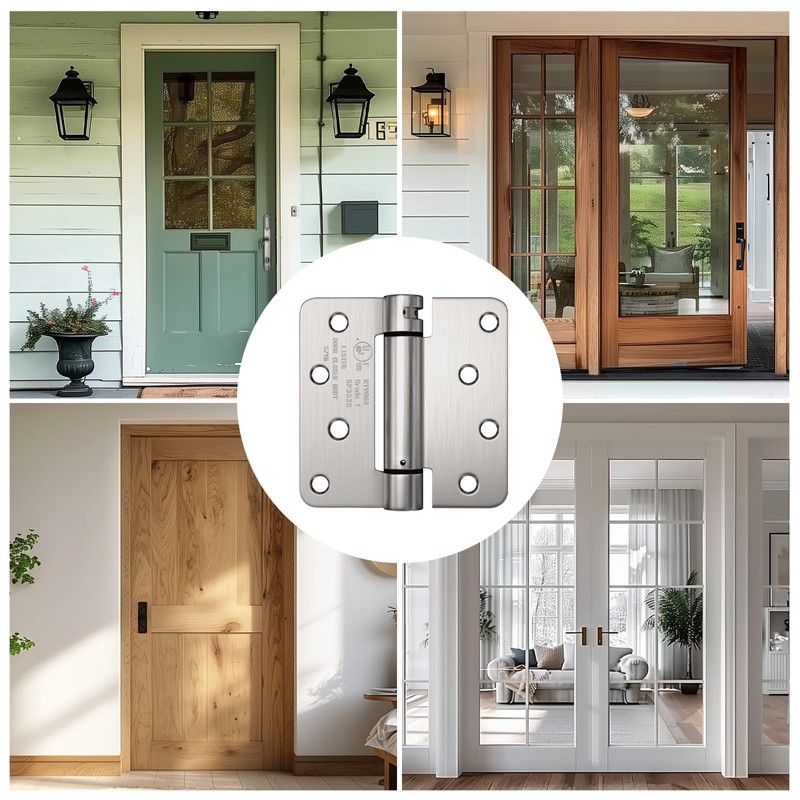 Haidms 2 Pack Self Closing Door Hinges 4" Brushed Nickel