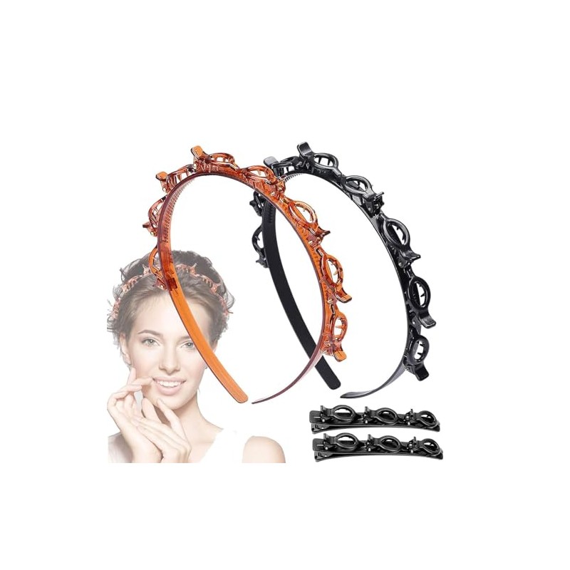 SSKHE 2 Layered Teeth Combs Hair Bands Headbands Headbands Non-Slip