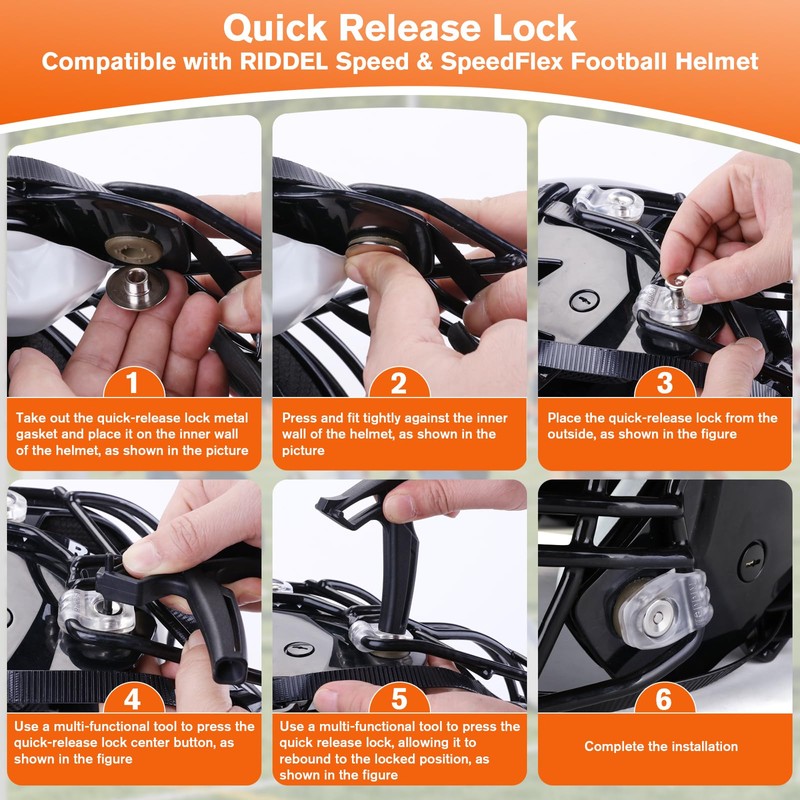 4PCS Mini Quick Release Pin for Rugby Helmet Metal Visor,